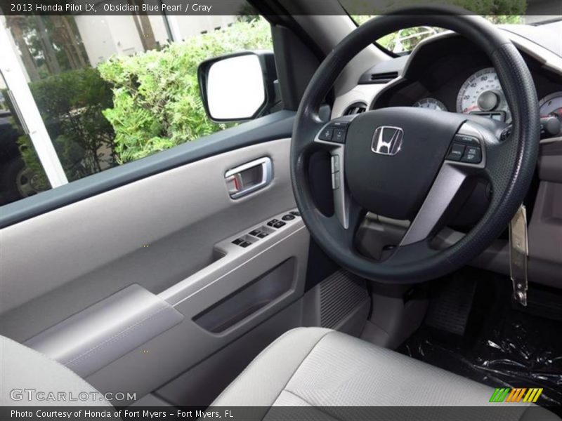 Obsidian Blue Pearl / Gray 2013 Honda Pilot LX