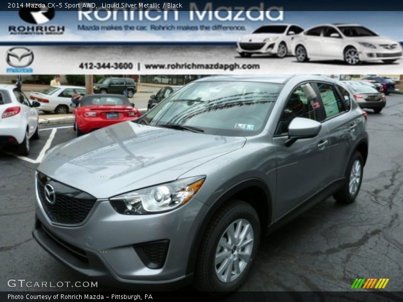 Liquid Silver Metallic / Black 2014 Mazda CX-5 Sport AWD