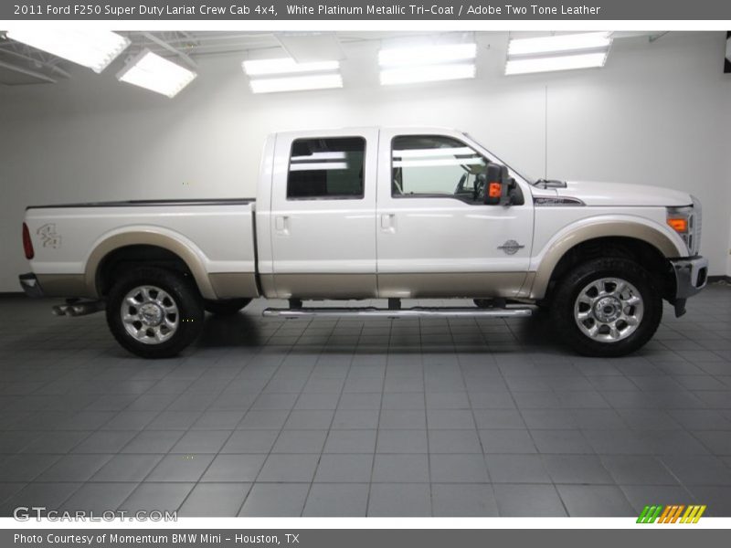 White Platinum Metallic Tri-Coat / Adobe Two Tone Leather 2011 Ford F250 Super Duty Lariat Crew Cab 4x4