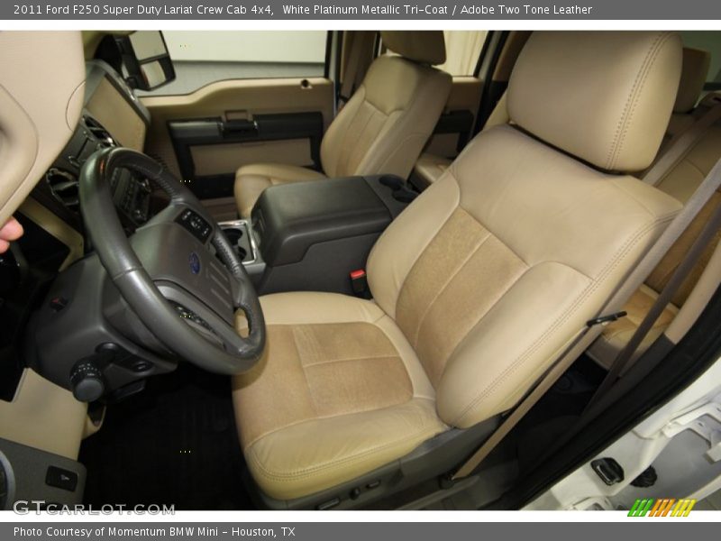 White Platinum Metallic Tri-Coat / Adobe Two Tone Leather 2011 Ford F250 Super Duty Lariat Crew Cab 4x4