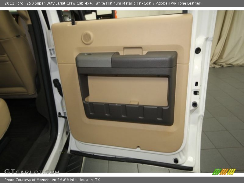 White Platinum Metallic Tri-Coat / Adobe Two Tone Leather 2011 Ford F250 Super Duty Lariat Crew Cab 4x4