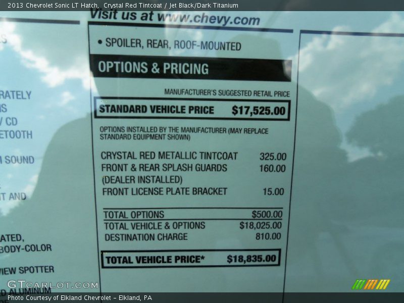 Crystal Red Tintcoat / Jet Black/Dark Titanium 2013 Chevrolet Sonic LT Hatch