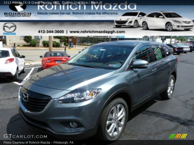 Dolphin Gray Mica / Black 2013 Mazda CX-9 Grand Touring AWD