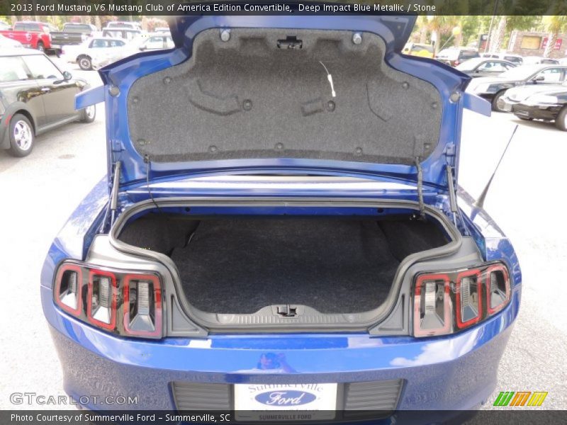 Deep Impact Blue Metallic / Stone 2013 Ford Mustang V6 Mustang Club of America Edition Convertible