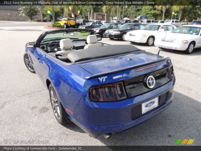 Deep Impact Blue Metallic / Stone 2013 Ford Mustang V6 Mustang Club of America Edition Convertible