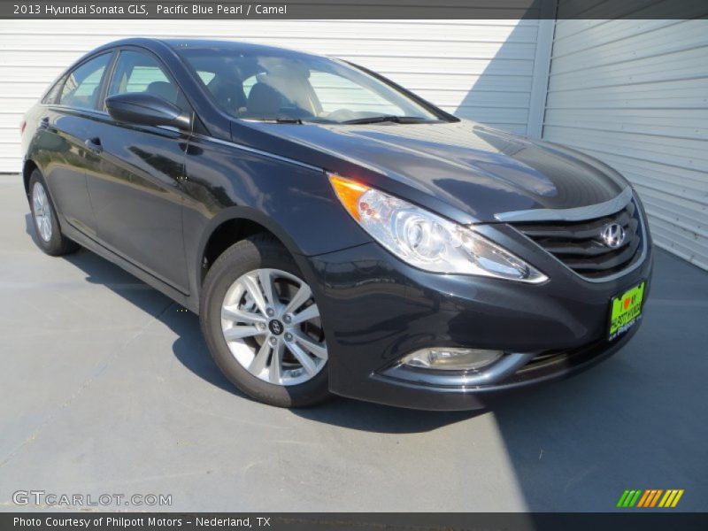 Pacific Blue Pearl / Camel 2013 Hyundai Sonata GLS