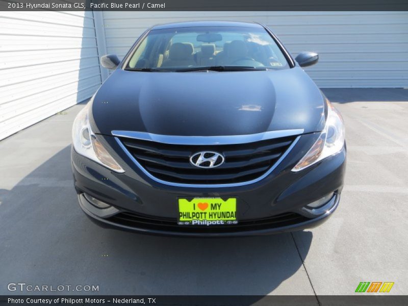 Pacific Blue Pearl / Camel 2013 Hyundai Sonata GLS