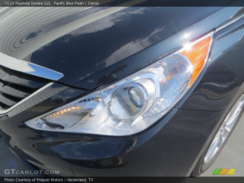 Pacific Blue Pearl / Camel 2013 Hyundai Sonata GLS