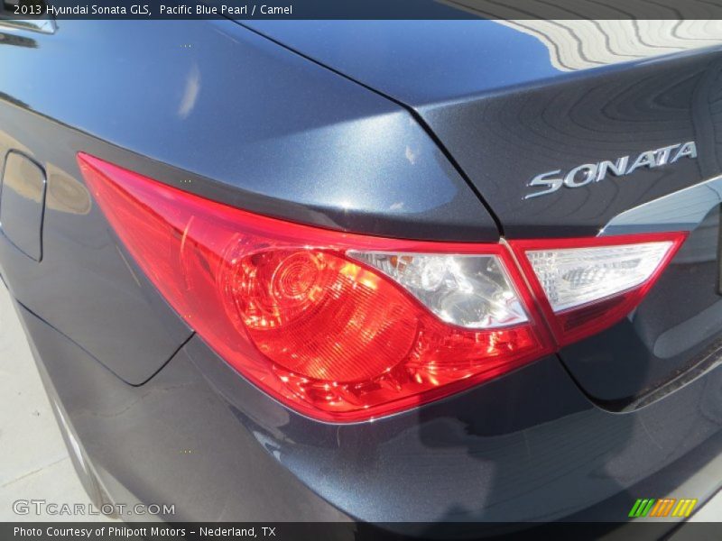 Pacific Blue Pearl / Camel 2013 Hyundai Sonata GLS