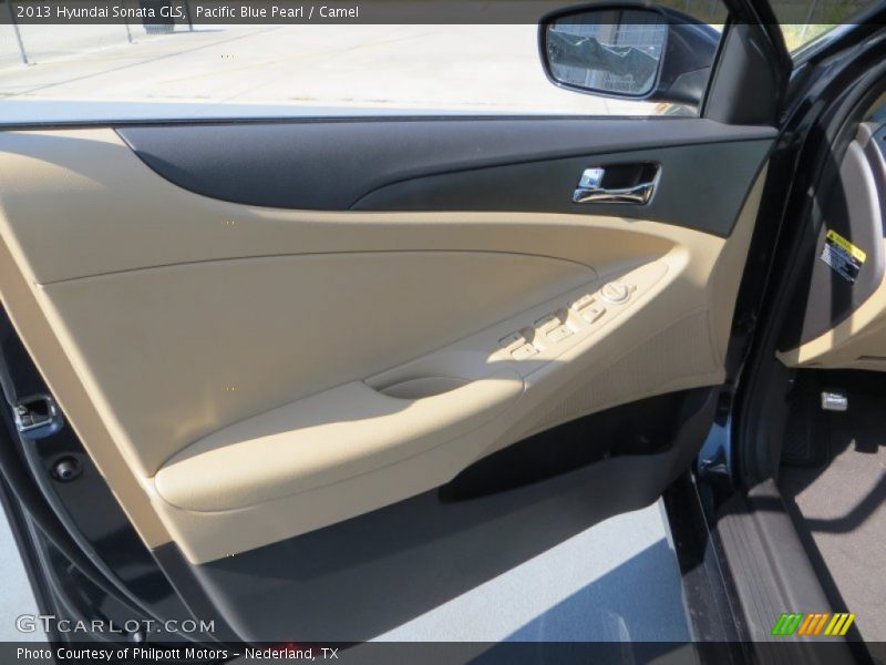 Pacific Blue Pearl / Camel 2013 Hyundai Sonata GLS