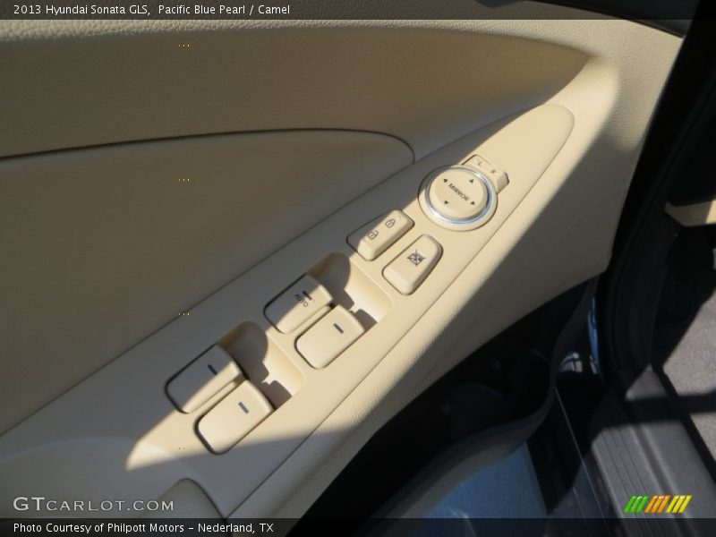 Pacific Blue Pearl / Camel 2013 Hyundai Sonata GLS