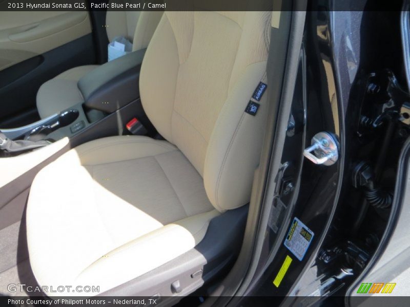 Pacific Blue Pearl / Camel 2013 Hyundai Sonata GLS