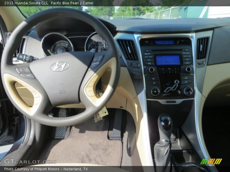 Pacific Blue Pearl / Camel 2013 Hyundai Sonata GLS