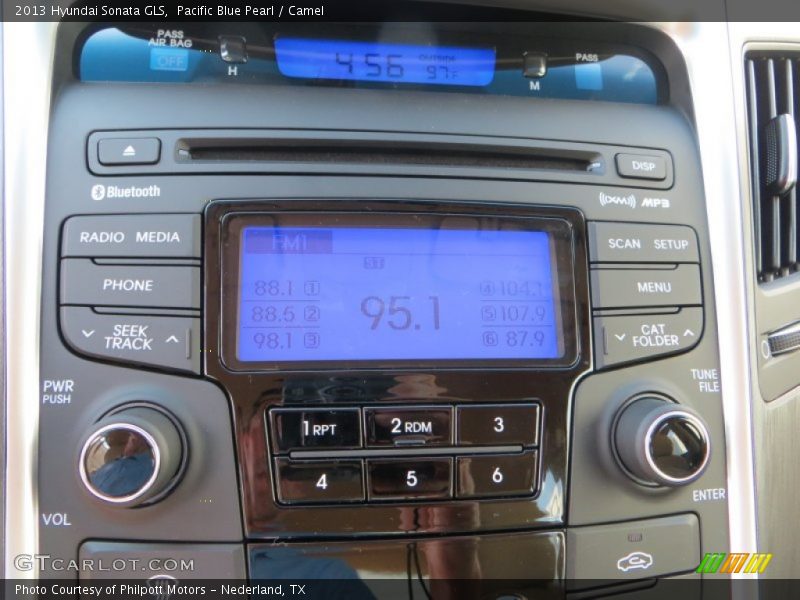 Pacific Blue Pearl / Camel 2013 Hyundai Sonata GLS