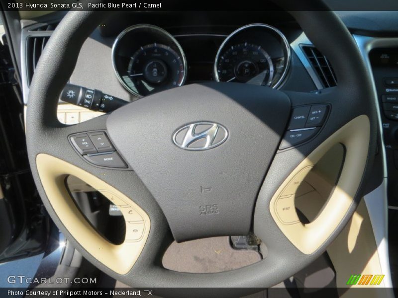 Pacific Blue Pearl / Camel 2013 Hyundai Sonata GLS