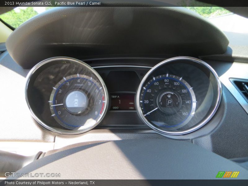 Pacific Blue Pearl / Camel 2013 Hyundai Sonata GLS