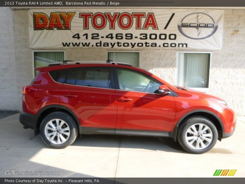 Barcelona Red Metallic / Beige 2013 Toyota RAV4 Limited AWD