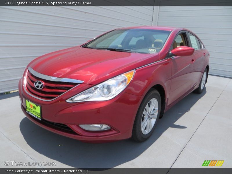 Sparkling Ruby / Camel 2013 Hyundai Sonata GLS