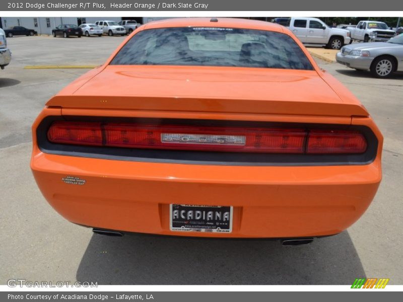 Header Orange / Dark Slate Gray 2012 Dodge Challenger R/T Plus