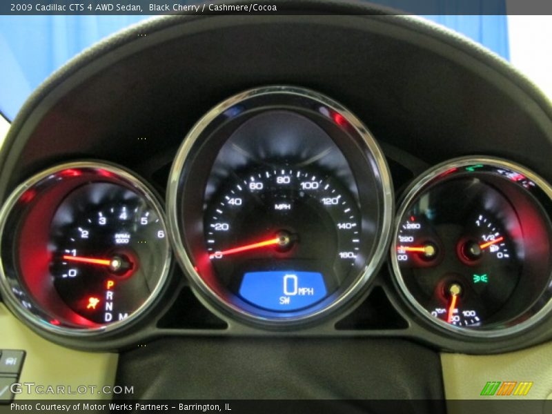 Black Cherry / Cashmere/Cocoa 2009 Cadillac CTS 4 AWD Sedan