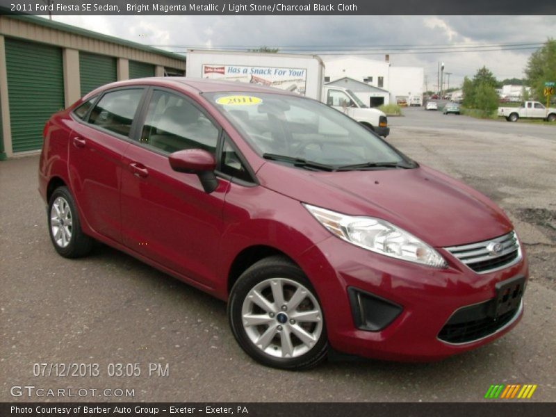 Bright Magenta Metallic / Light Stone/Charcoal Black Cloth 2011 Ford Fiesta SE Sedan