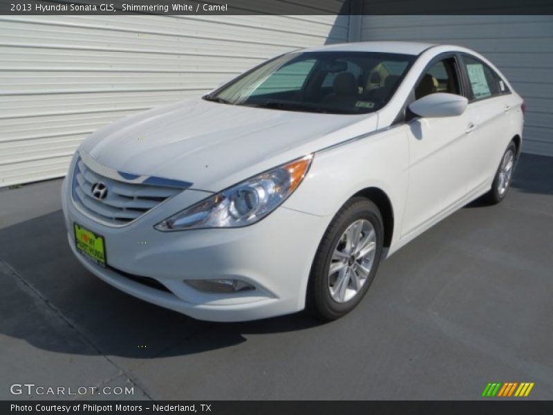 Shimmering White / Camel 2013 Hyundai Sonata GLS