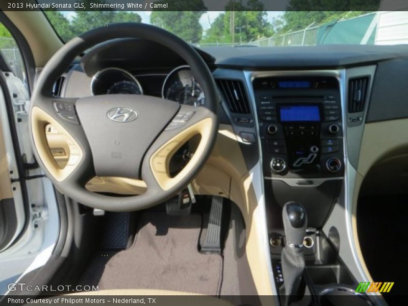 Shimmering White / Camel 2013 Hyundai Sonata GLS