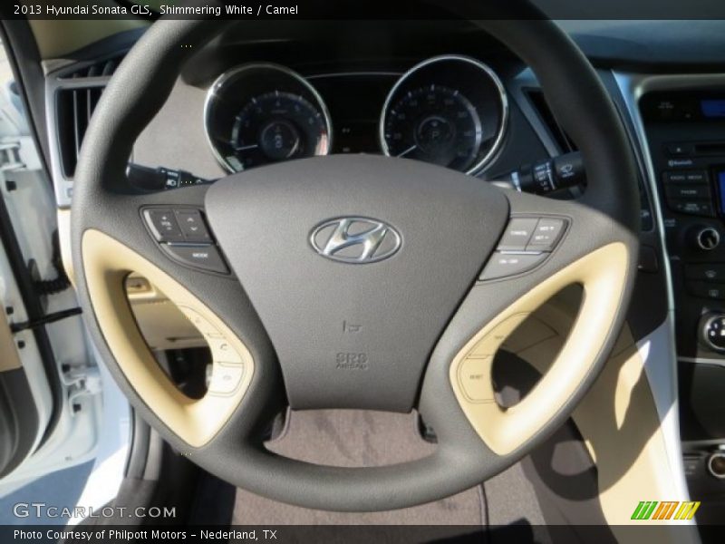 Shimmering White / Camel 2013 Hyundai Sonata GLS