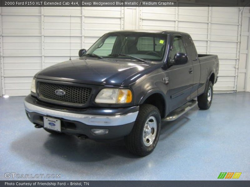 Deep Wedgewood Blue Metallic / Medium Graphite 2000 Ford F150 XLT Extended Cab 4x4