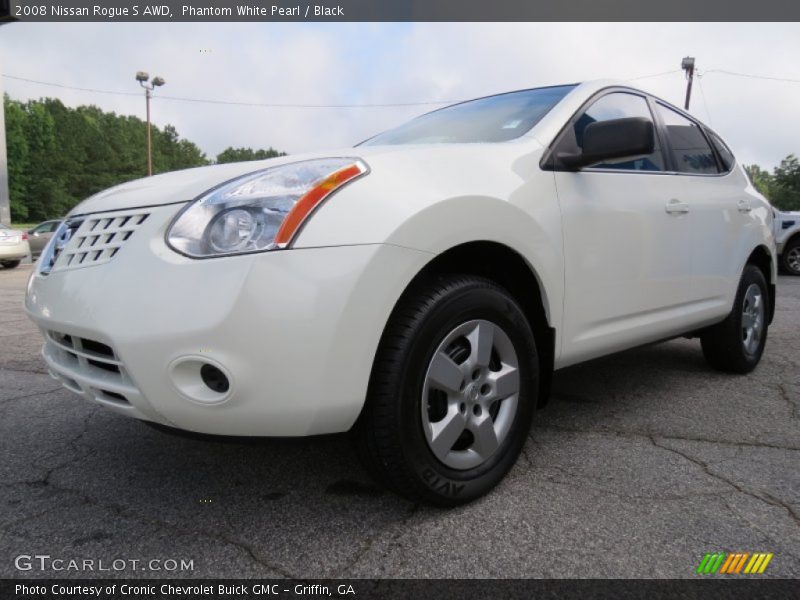 Phantom White Pearl / Black 2008 Nissan Rogue S AWD