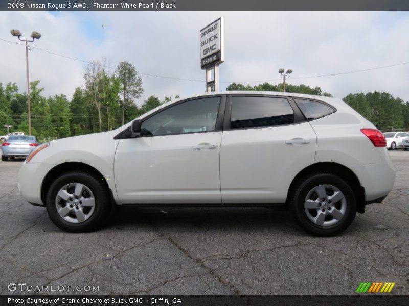 Phantom White Pearl / Black 2008 Nissan Rogue S AWD