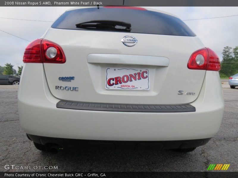 Phantom White Pearl / Black 2008 Nissan Rogue S AWD