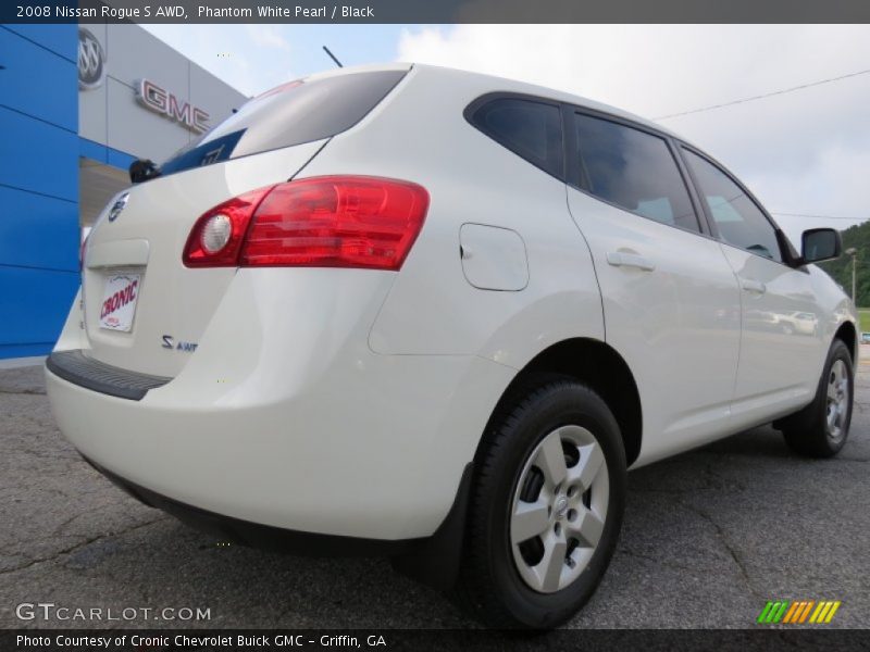 Phantom White Pearl / Black 2008 Nissan Rogue S AWD