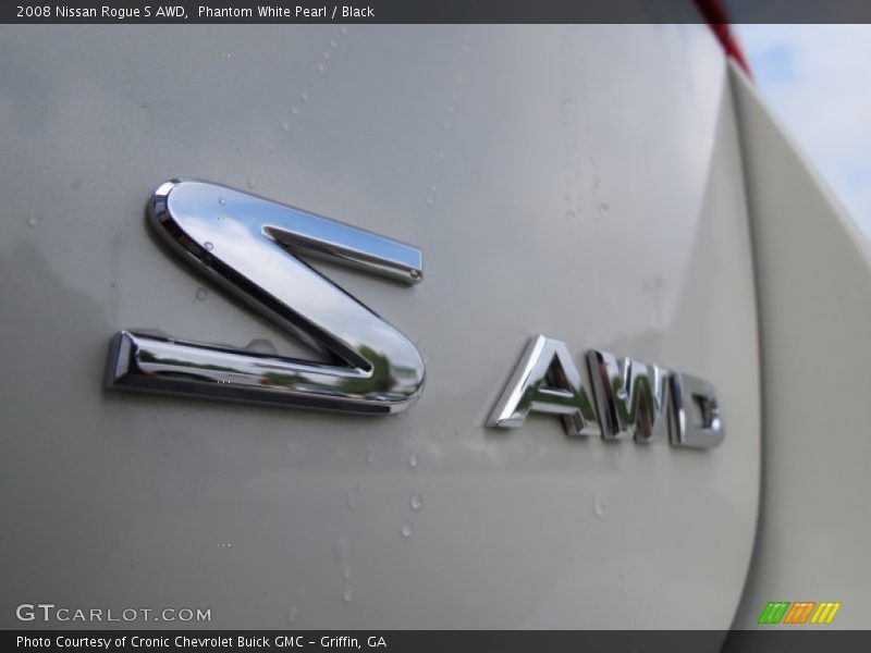 Phantom White Pearl / Black 2008 Nissan Rogue S AWD