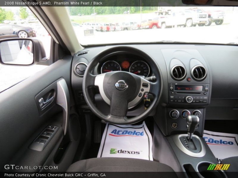 Phantom White Pearl / Black 2008 Nissan Rogue S AWD