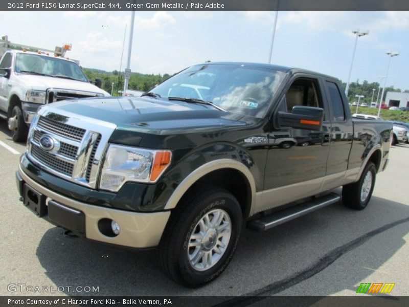 Green Gem Metallic / Pale Adobe 2012 Ford F150 Lariat SuperCab 4x4