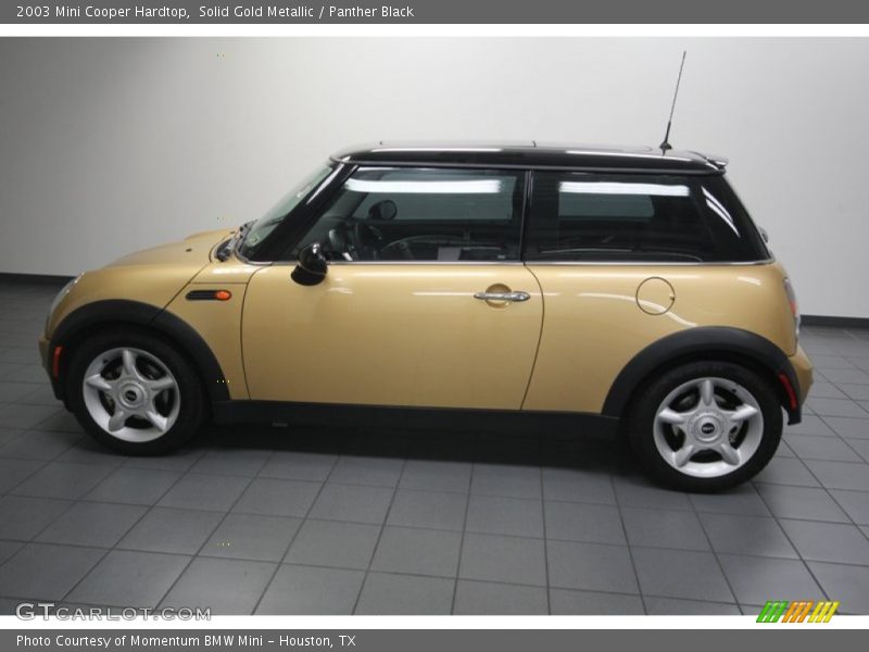 Solid Gold Metallic / Panther Black 2003 Mini Cooper Hardtop