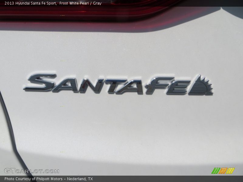 Frost White Pearl / Gray 2013 Hyundai Santa Fe Sport