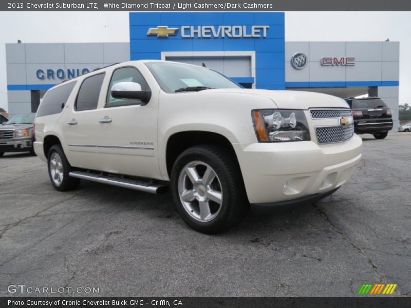 White Diamond Tricoat / Light Cashmere/Dark Cashmere 2013 Chevrolet Suburban LTZ