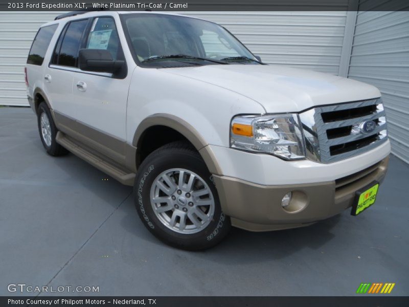 White Platinum Tri-Coat / Camel 2013 Ford Expedition XLT
