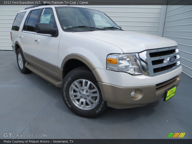 White Platinum Tri-Coat / Camel 2013 Ford Expedition XLT