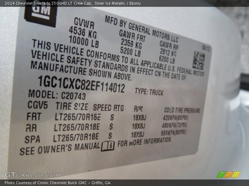 Silver Ice Metallic / Ebony 2014 Chevrolet Silverado 2500HD LT Crew Cab