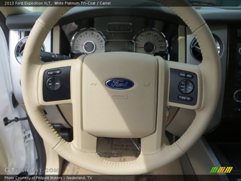 White Platinum Tri-Coat / Camel 2013 Ford Expedition XLT