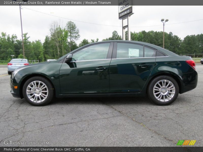 Rainforest Green Metallic / Medium Titanium 2014 Chevrolet Cruze Eco