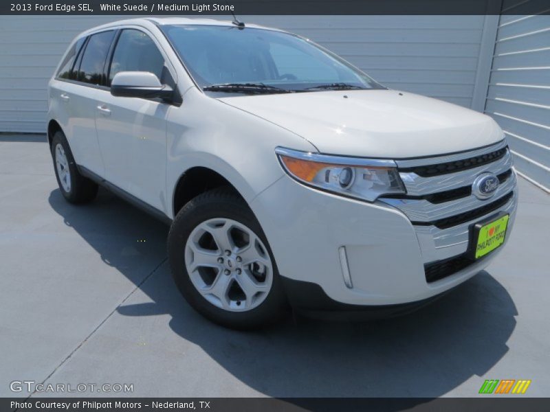 White Suede / Medium Light Stone 2013 Ford Edge SEL