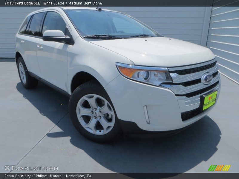 White Suede / Medium Light Stone 2013 Ford Edge SEL