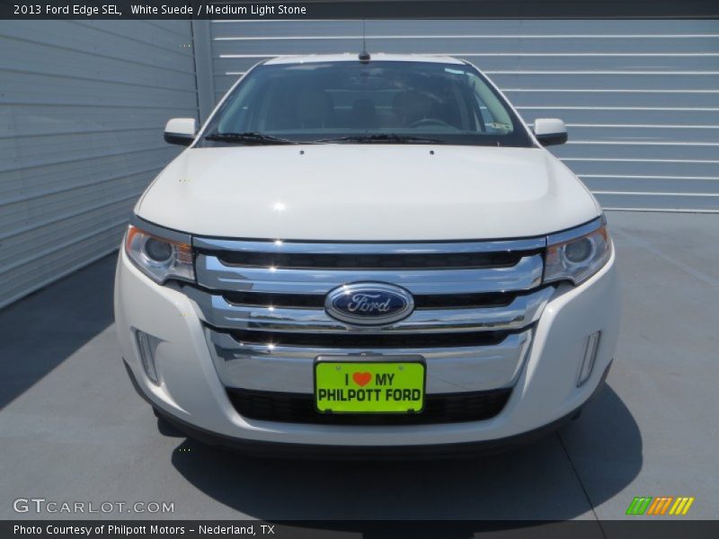 White Suede / Medium Light Stone 2013 Ford Edge SEL