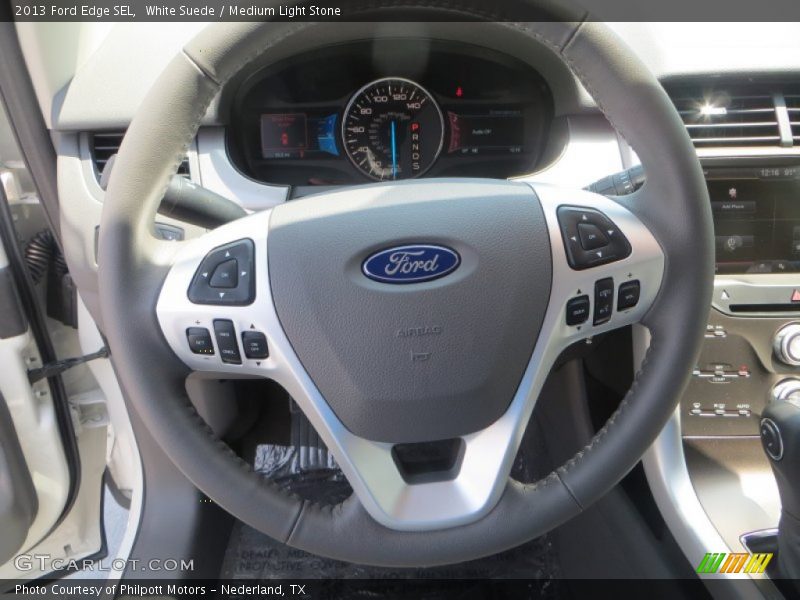 White Suede / Medium Light Stone 2013 Ford Edge SEL