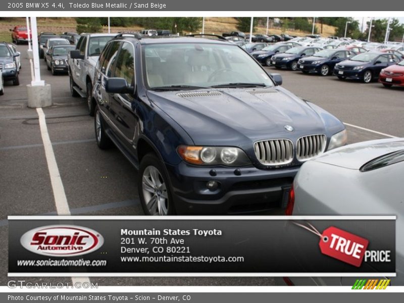 Toledo Blue Metallic / Sand Beige 2005 BMW X5 4.4i