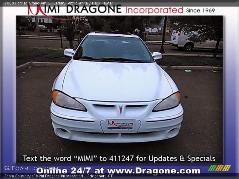 Arctic White / Dark Pewter 2000 Pontiac Grand Am GT Sedan
